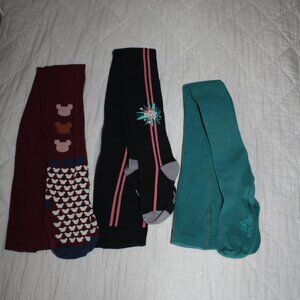 Size 6/7 Lot of 3 Thicker Tights Cotton deux par deux & Boboli